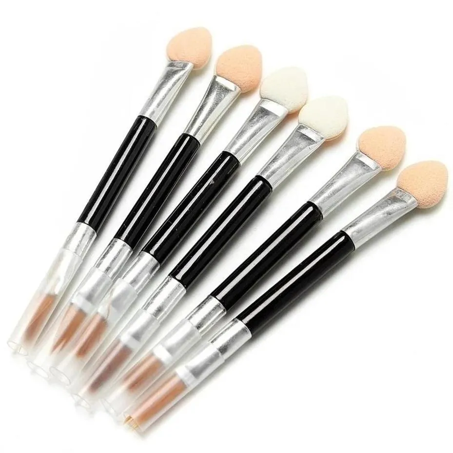10 Pcs Applicator Double-Ended Cosmetic Brushes Women Makeup Eyeshadow Eyeliner Sponge Lip Brush Set Disposable Makeup Brush