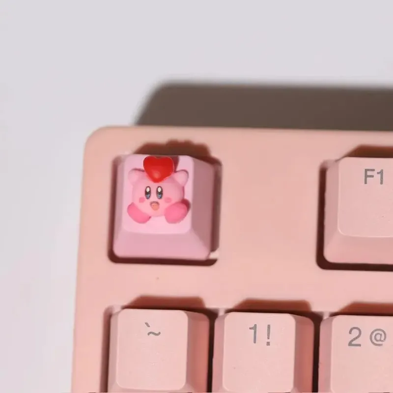 Kirby Keycaps Keyboard for Mechanical Cute Key Cap Suit Button Personalized Keycaps DIY Key Cap Anime Cartoon Pink 3D Keycaps