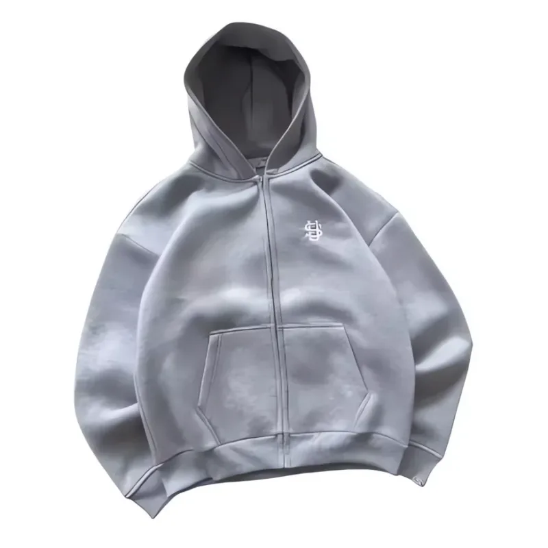 2025 Autumn/Winter Fashion Embroidery Harajuku Y2K Zipper Hoodie Women's Street Y2K New Punk Sportswear Unisex Casual Hoodie — image 3