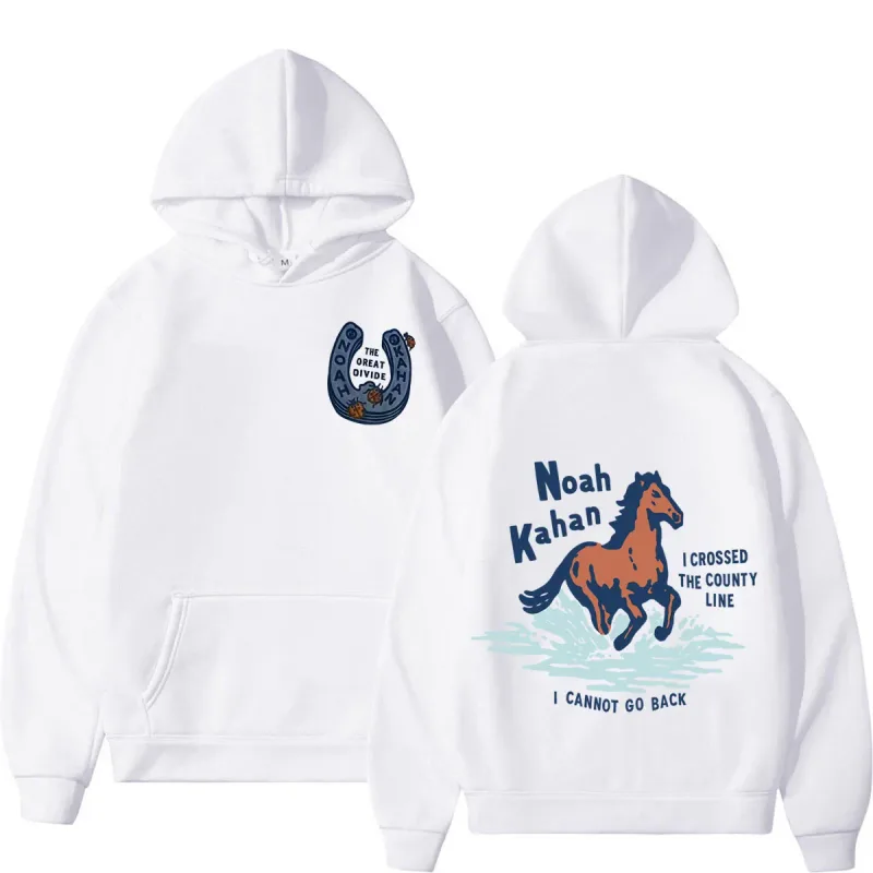 Noah Kahan The Great Divide Tour 2026 Moletons gráficos masculinos e femininos roupas da moda pulôver casual moletom de inverno de grandes dimensões
