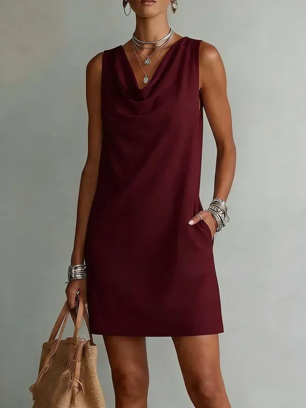 2026 Sundress Sexy Sleeveless Mini Dress Women Summer O-Neck Pockets Short Dresses For Women Elegant Beach Holiday Dress Boho