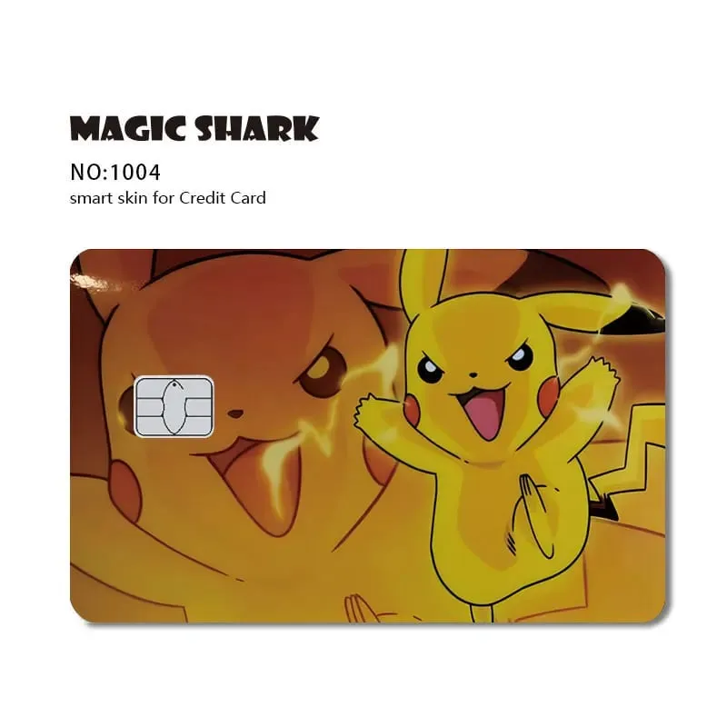 Maigc Shark Cute Pokémons Mewtwo Eevee Pikachu Gengar Adesivo Capa de filme para cartão de crédito de débito sem desbotamento