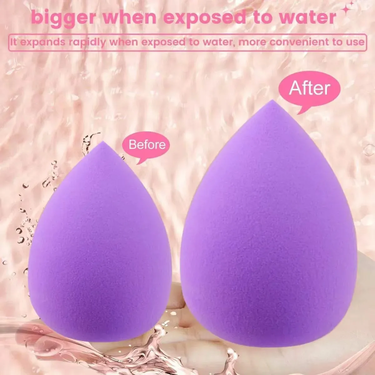 Makeup Brushes and Sponges Set Purple Makeup Puff Beauty Egg Headband Wristband Remover Kit Makeup Tool Gift 20-28pcs
