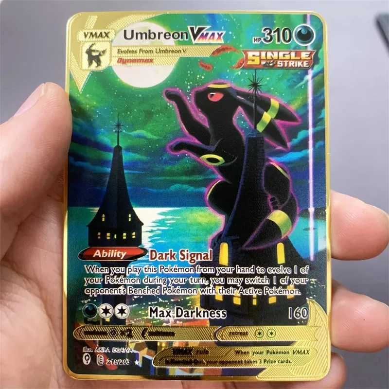 İngilizce Metal Pokemon Kartları DIY Arceus Mewtwo Charizard Pikachu Parlak Demir Pokémon GX Vmax EX Oyunu Çocuk Koleksiyonu Kart Oyuncak Hediye