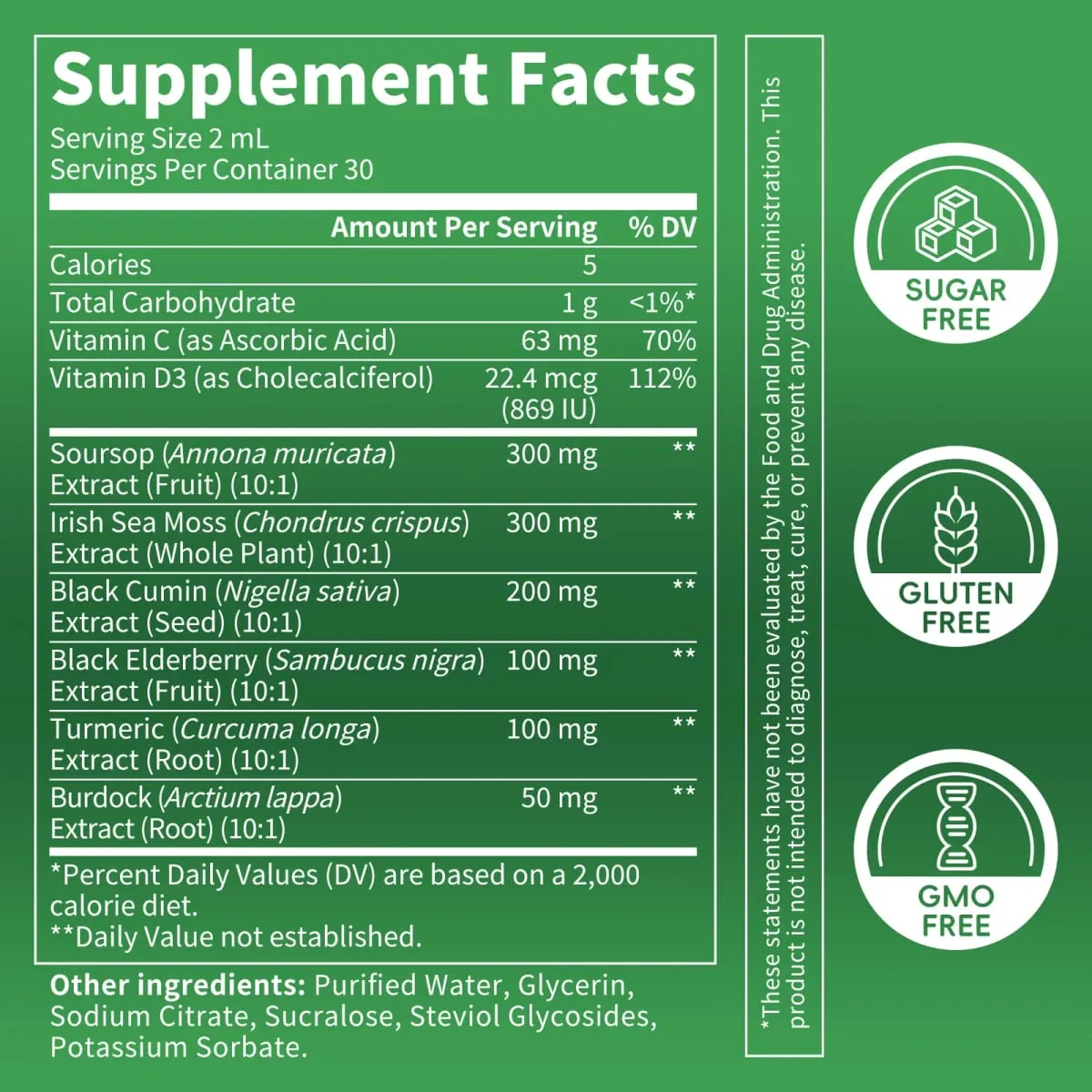 Extrait naturel de corossol graviola goutte soutien immunité et santé digestive détox et nettoyage sans gluten sans sucre