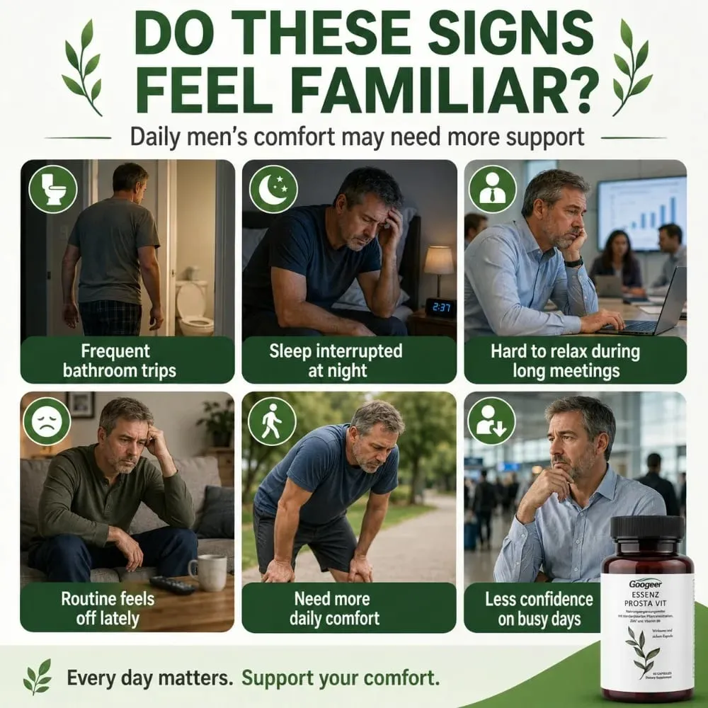 Googeer Prostate Support Capsules Saw Palmetto Extract Stinging Nettle Zinc Vitamin B6 60 Capsules Men's Daily Support