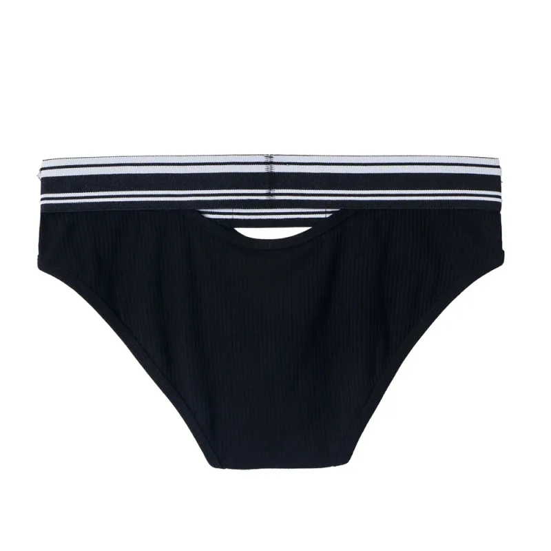 Jockmail Mens Underwear New Arrivalmen Briefs Plaid Pit Cotton Sexyu Bag Front and Rear Openings Cut Outlow Waist Breathable