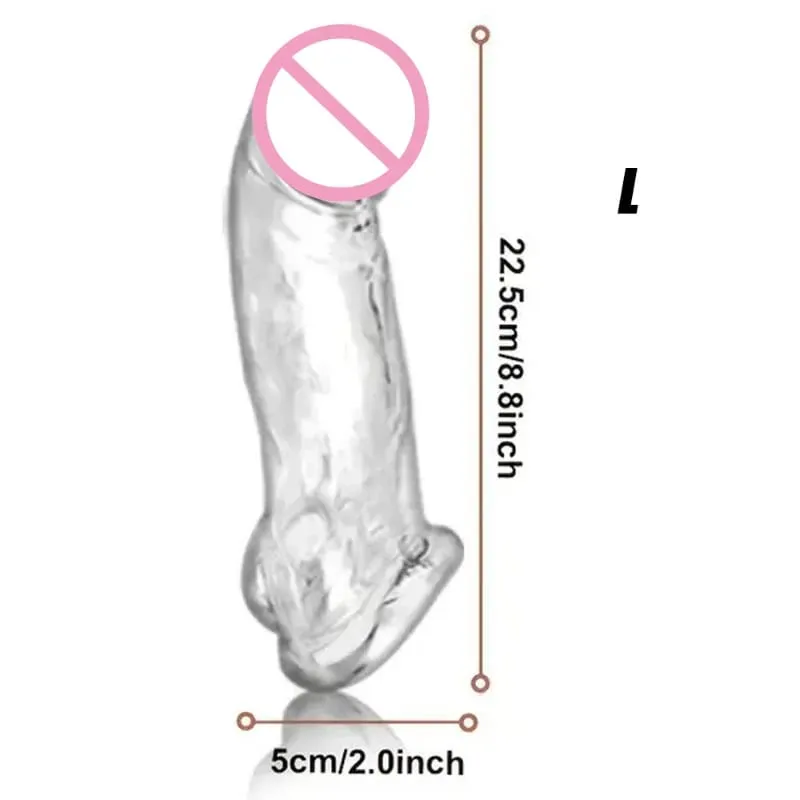 Penis Sleeve Extender Adult Sex Toy Cock Sleeve 3 Sizes Pennis Extender Penis Extension Time Sex Toy Pleasure Tools Couples