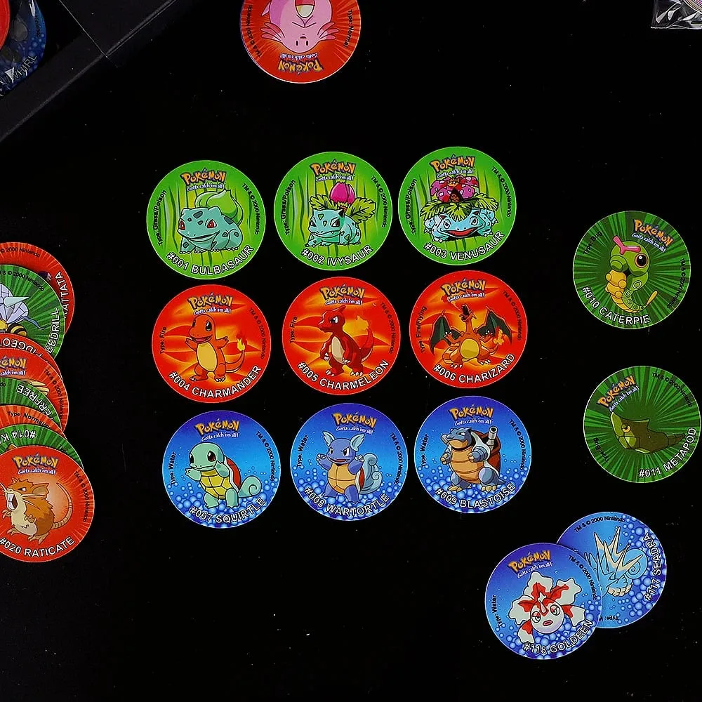 1st/2nd/3rd Edition Ash Ketchum Starter Tap Collection Card For Poke mon Tazos Album Trainer Round Pogs Cheetos Chipitaps