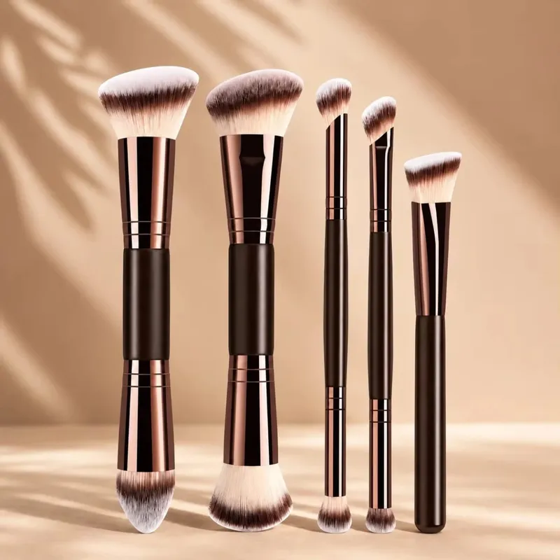 Professional Dual-Ended Makeup Brush Set with Foundation Contour Blush Powder Eyeshadow and Concealer Brushes Soft Syntheti