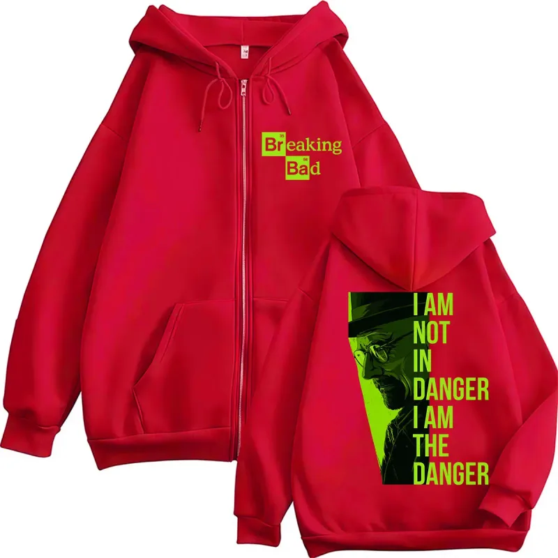 TV Dizisi Breaking Bad Heisenberg Zip Up Kapüşonlular Ben Tehlike Değilim Ben Tehlikeyim Erkek Kadın Eşofman Gevşek Sonbahar Rahat Mont