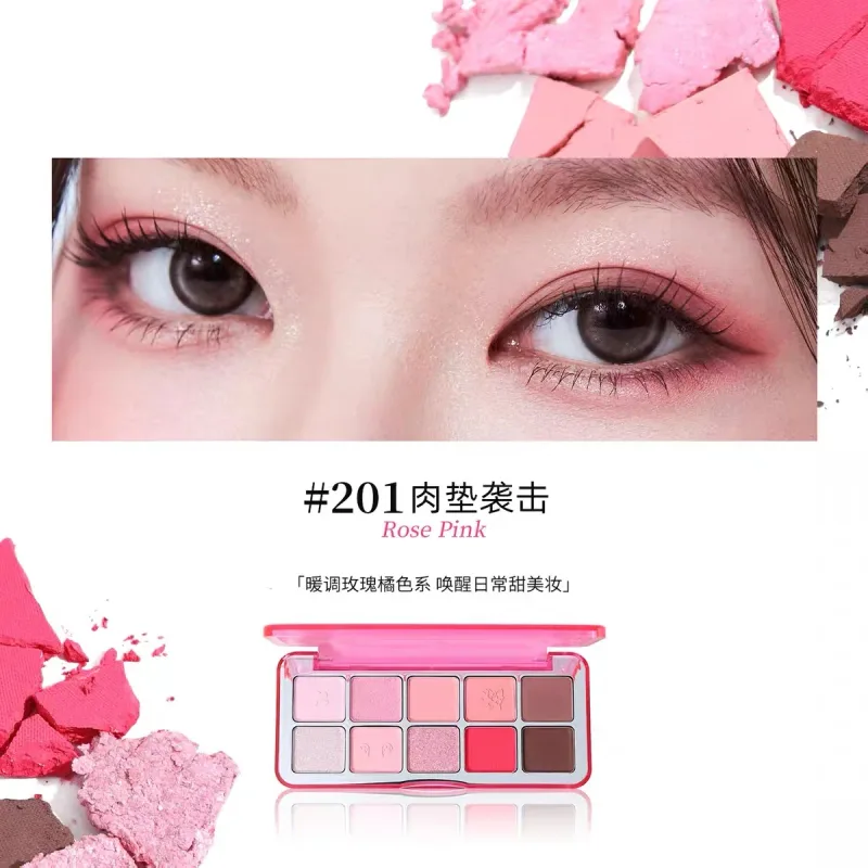 10 Color Eyeshadow Palette Portable Pink Matte Shimmer Glitter Lasting Pearl Shine Eye Shadow Makeup