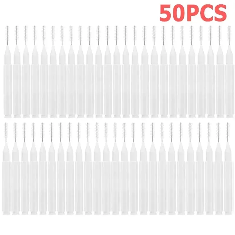 50PCS Mini Eyebrow Brush Portable Brow Perm Brushes Disposable Bendable Micro Eyelash Brow Lifting Brushes Applicators Tools