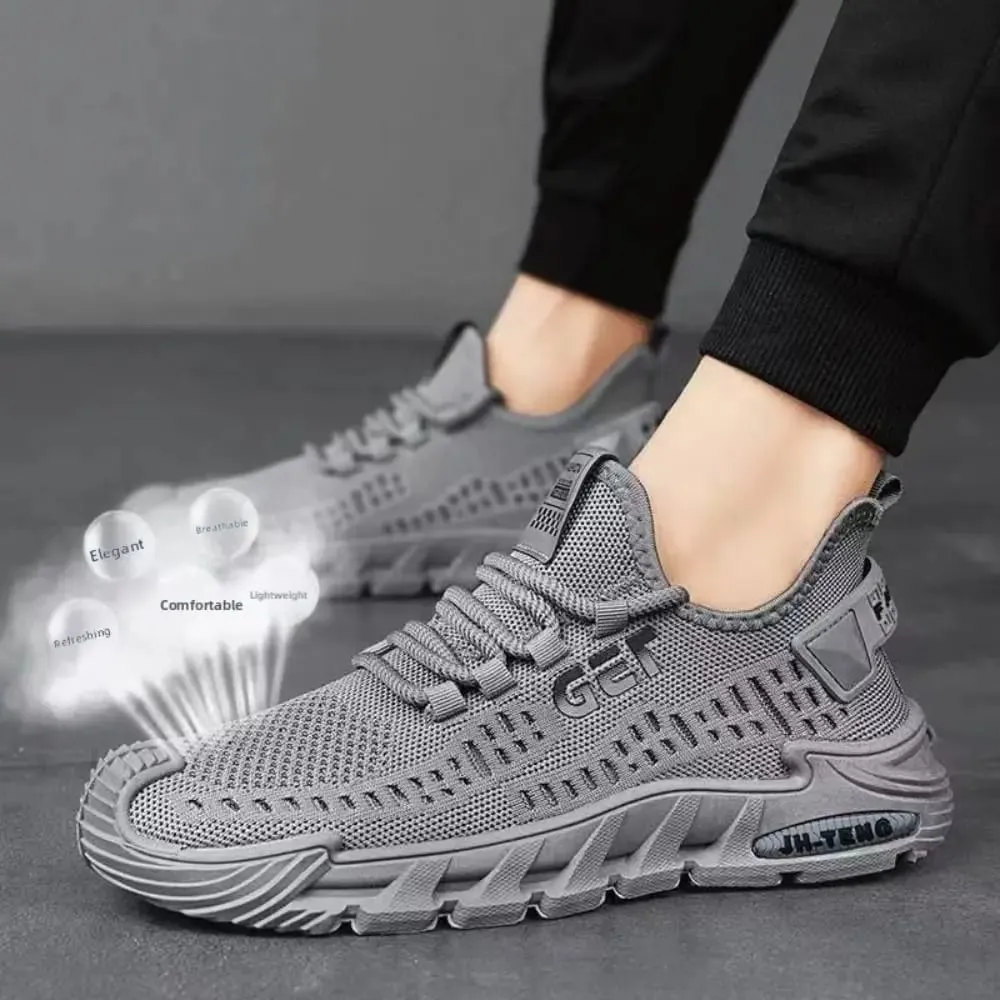 New Breathable Men's Casual Sneakers Anti-slip Lace Up Running Shoes Soft-soled Wear-resisting Slip-on Fashion Sneaker for Men