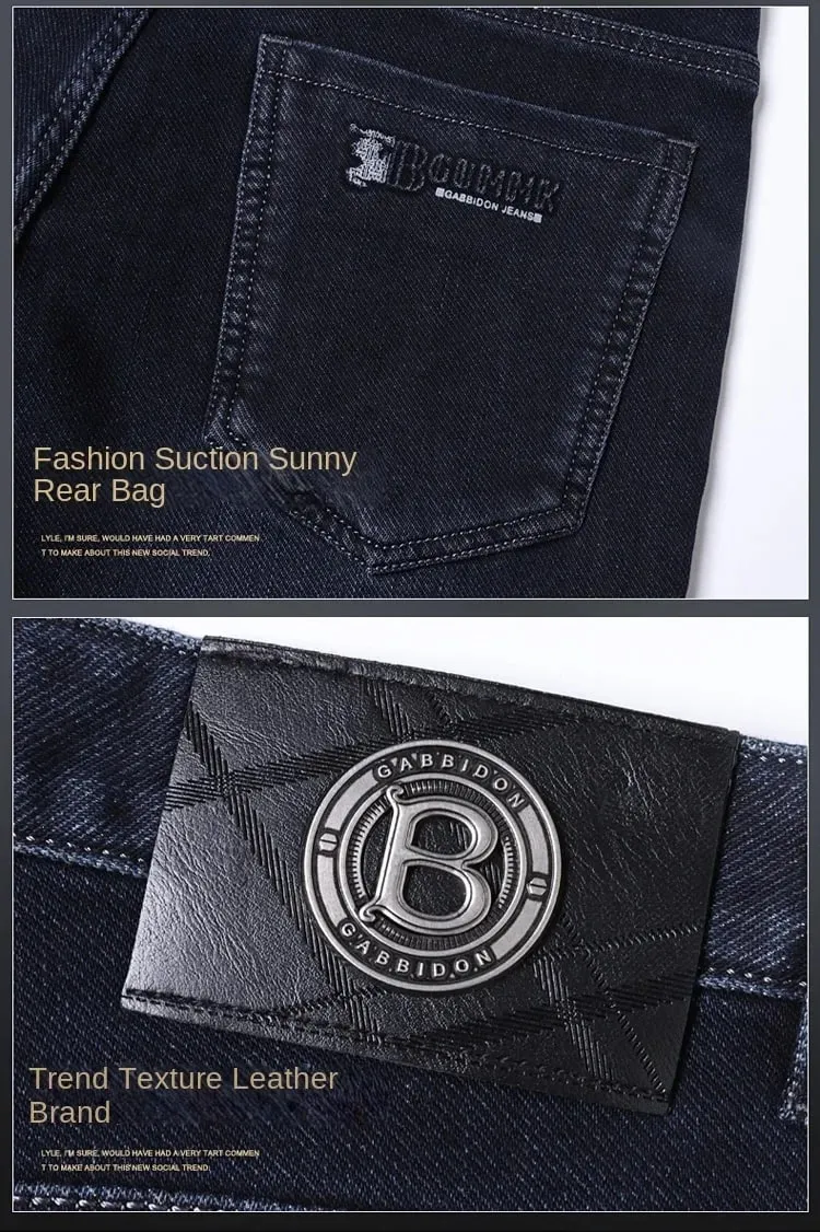 Brand Men's Straight-leg Jeans High-quality Light Luxury Embroidered Casual Versatile Fashion Slimming Smooth Silhouette Style
