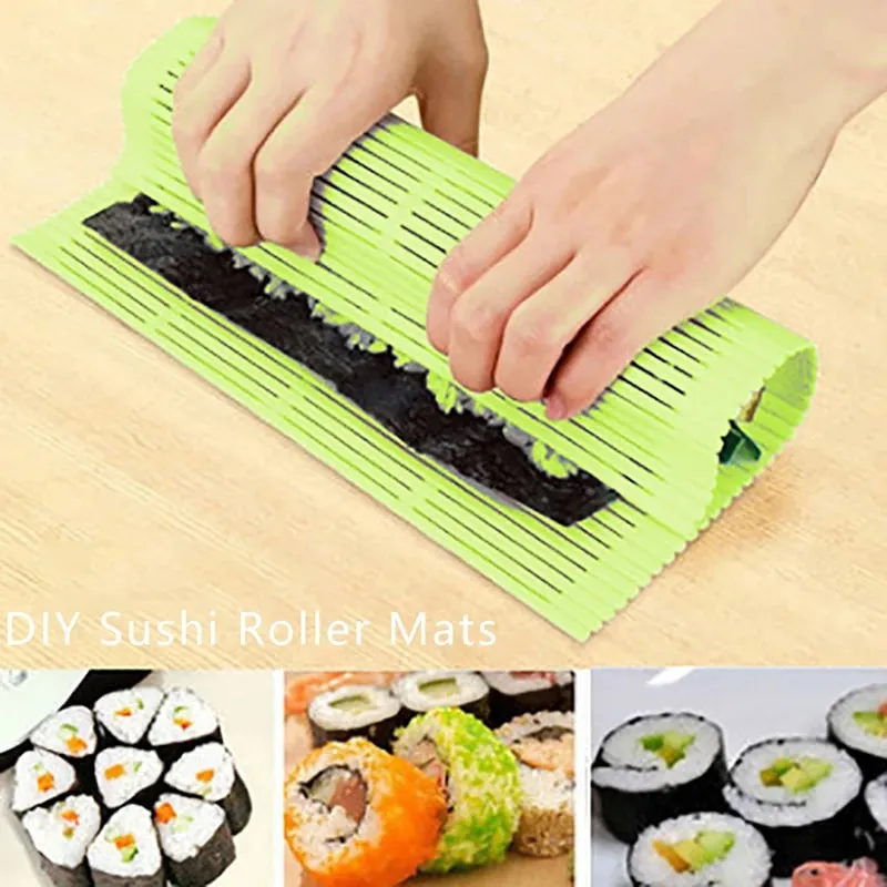DIY szilikon sushi görgős szőnyegek Mosható, újrafelhasználható sushi tekercsforma szőnyeg Barkácsolás ételsodort rizssodort süteménytekercs