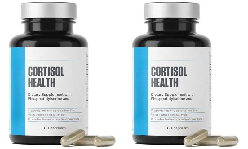 Cortisol Health Capsules with Phosphatidylserine Magnesium 60 Capsules Non-GMO Daily Calm Sleep Support for Adults Men Women