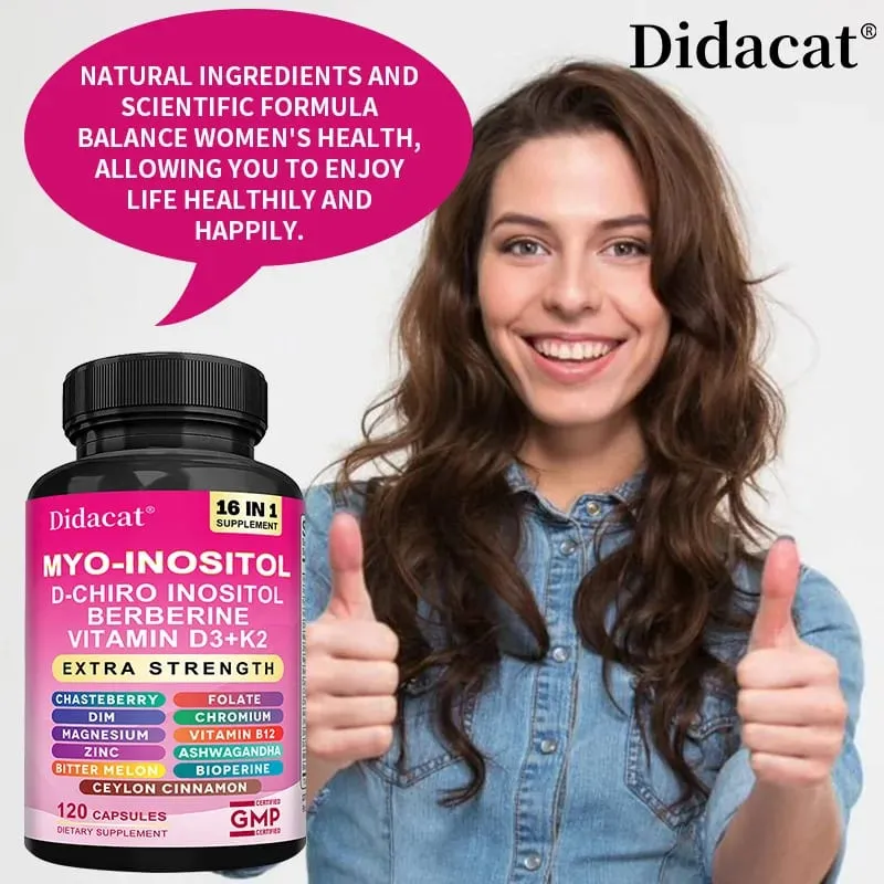 Myo Inositol Complex Capsules D-Chiro-Inositol & Vitamin D3 K2 Natural Daily Wellness Mood Relaxation & Body Vitality Support