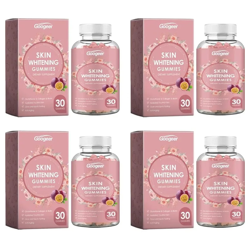 Googeer Vitamin C Skin Whitening Gummies with Glutathione Collagen Biotin for Brightening Antioxidant Support 30 Gummies