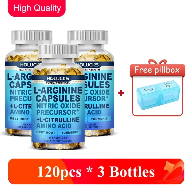Premium L-Arginine Capsules with L-Citrulline & Turmeric Supports Muscle Pump Recovery & Overall Physical Performance