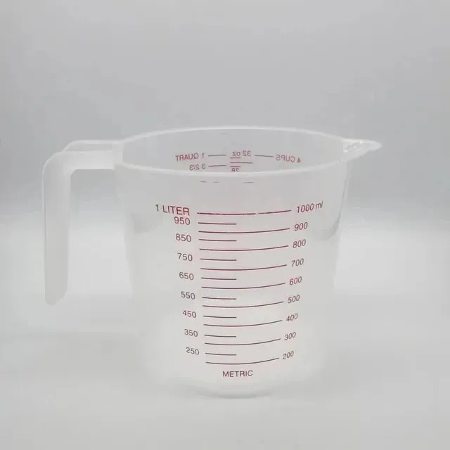 Kusina Food Grade 0.25L 0.5L 1L Plastic Tip Mouth Pot Ibuhos ang Spout Clear Measuring Cup Household Baking Scale Cup Tool sa Kusina