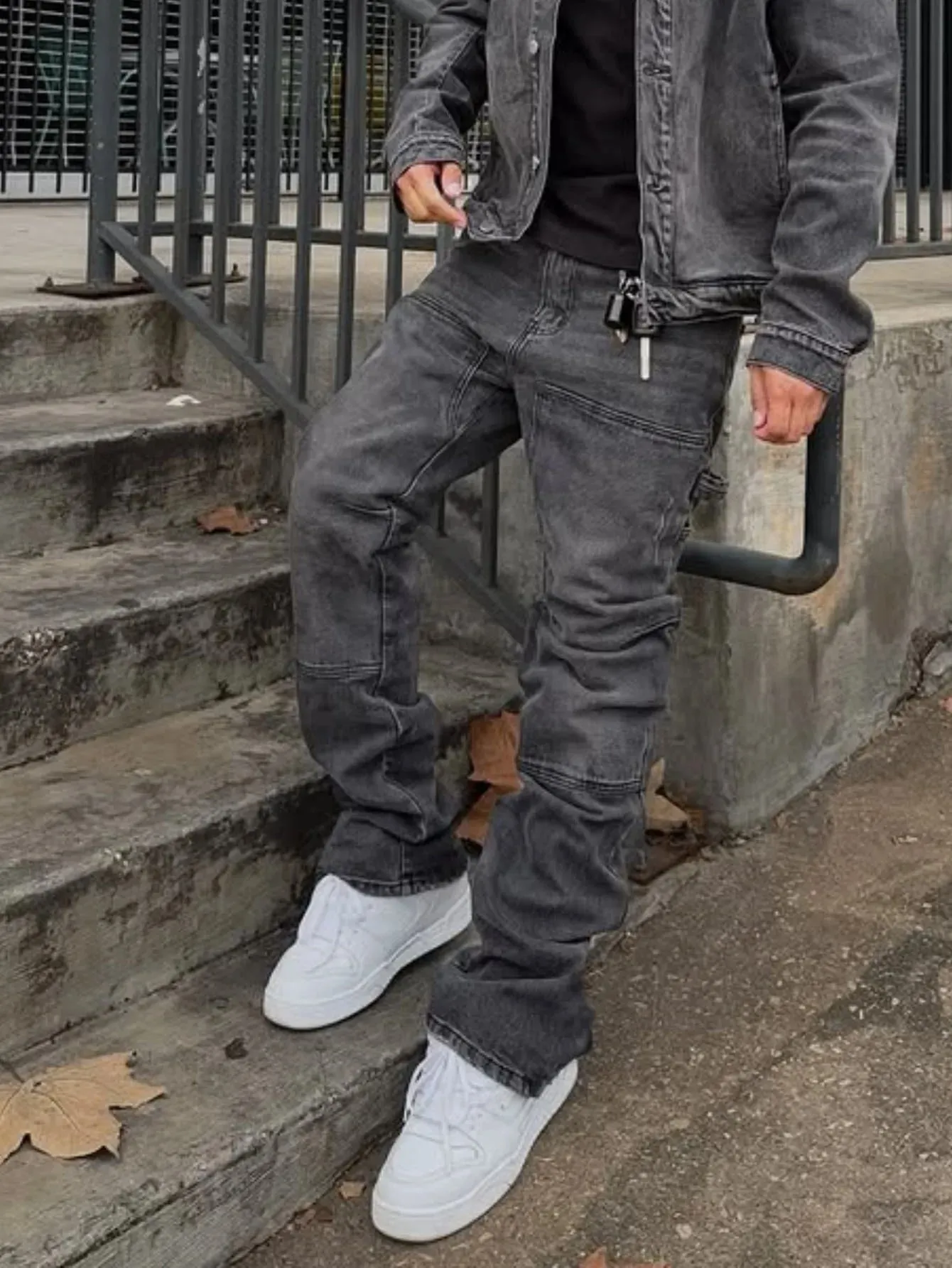 2026 European American Style Large Size Men Cargo Jeans Casual Denim Pantalon Loose Sexy Stretch Streetwear Trousers