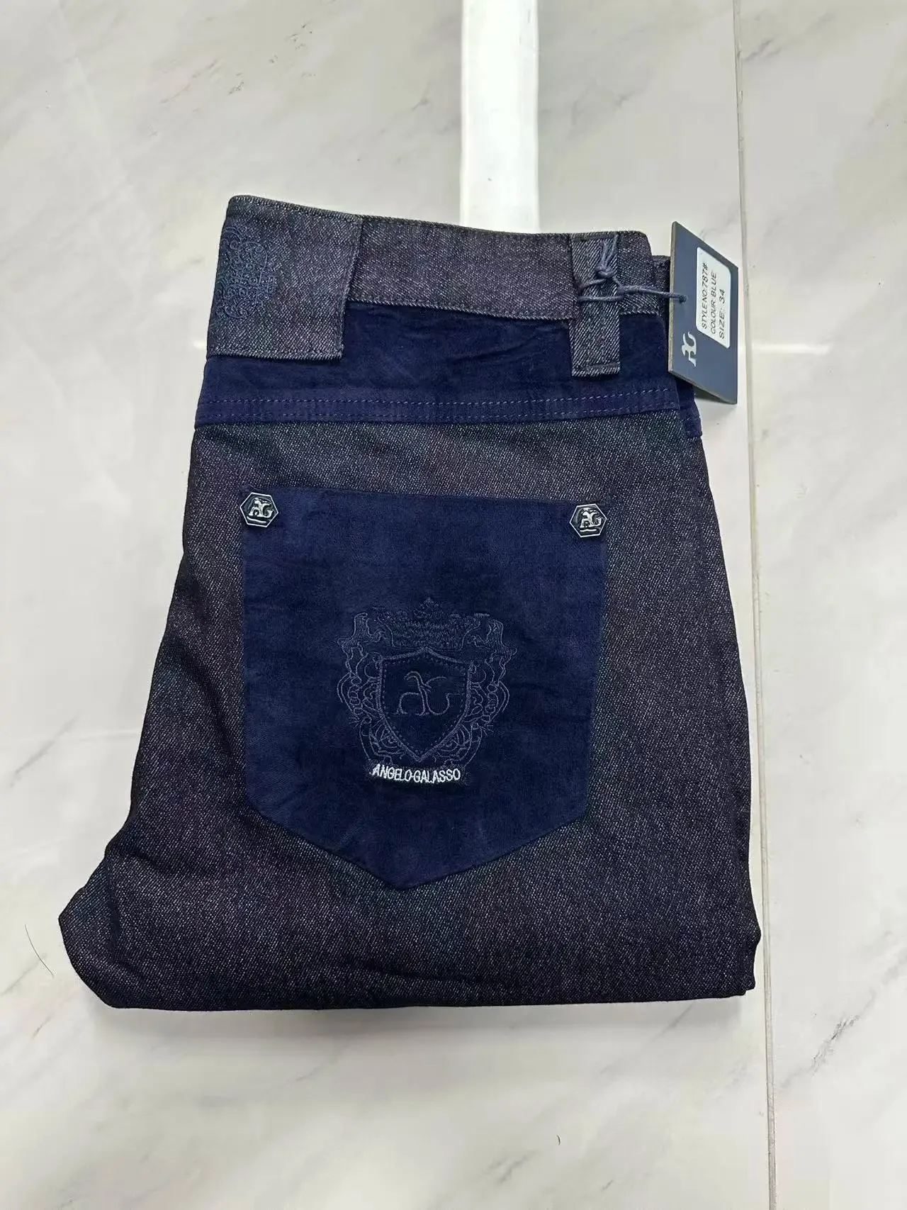 Jeans Cotton Thick Men 2027 new Embroidery elasticity Fashion zipper High quality comfortable Big size 34-42 long Pants