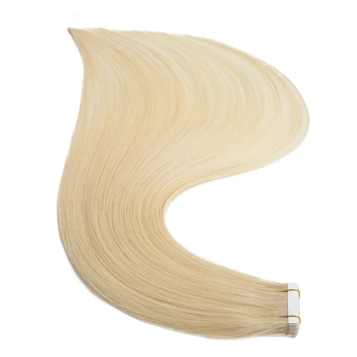 Cinta rubia en extensiones de cabello Cabello humano Platino #60 Cinta de trama de piel recta sin costuras en extensiones de cabello humano real 50G
