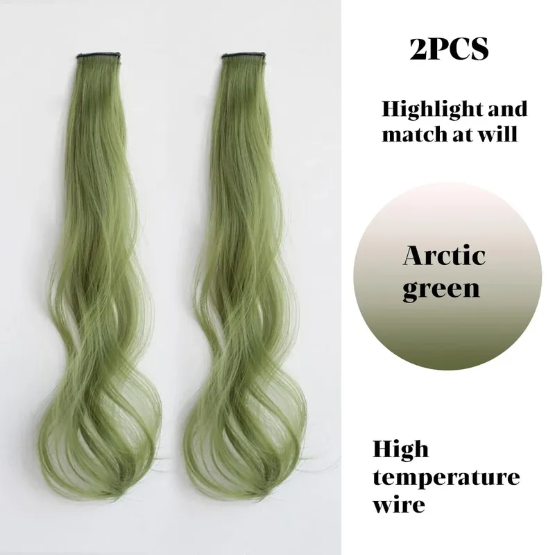 Color synthetic highlighting curly hair extension piece wig woman hanging ear dyeing pair heat-resistant wig piece