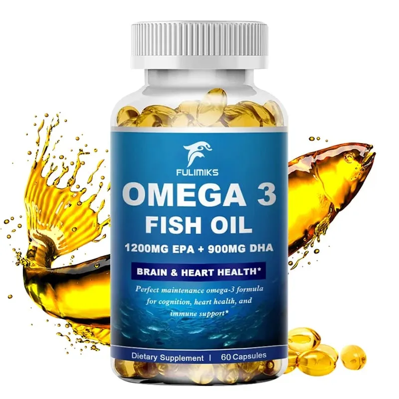 Fulimiks 야생 포획 오메가 3 피쉬 오일 – 120/60 소프트 젤 –3600mg 고 EPA 1300mg DHA 900mg 비 GMO 글루텐 프리 다이어트 보조제