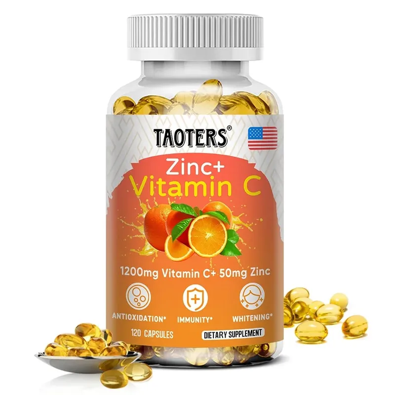 1200 Mg Vitamin C Capsules - with Zinc - Immune System and Collagen Booster Non-GMO and Gluten-Free Vegetarian
