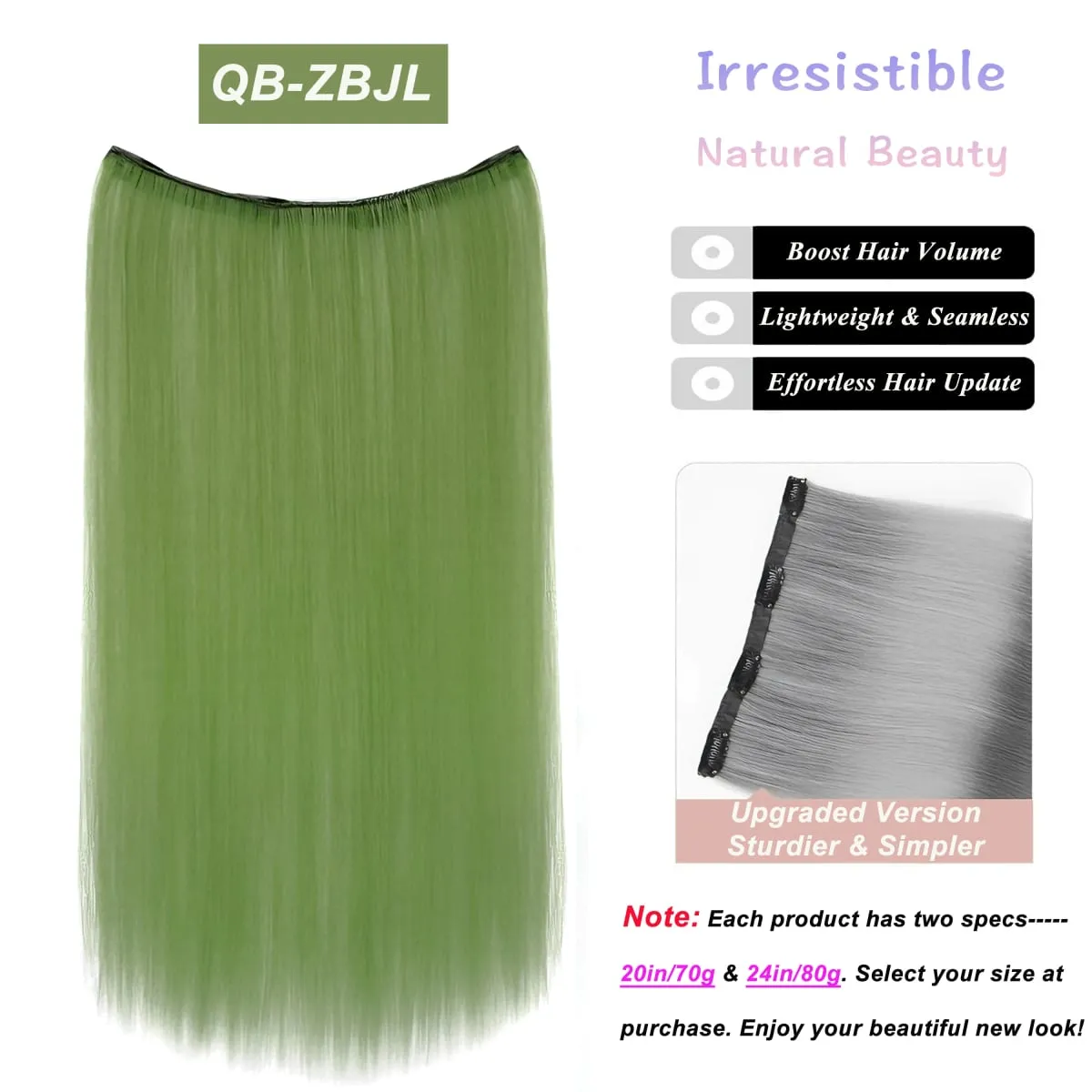 Synthetic Wavy/Straight Wigs Clip in Hair Extensions 20inches/24inches Clip On Hair Extensions for Women Hair Accessories