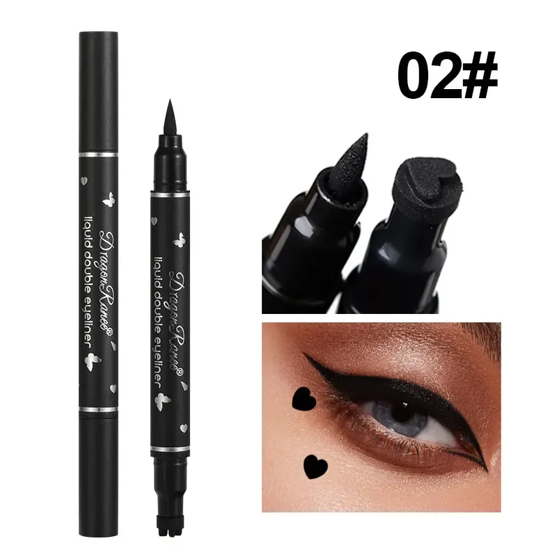 Double Head Liquid Eyeliner Star Butterfly Shape Tattoo Stamp Waterproof Lasting 2 in 1 Seal Stamp Eye Liner Pen Makeup Cosmetic