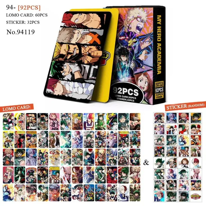 Carte postale de dessin animé Haikyuu Lomo, jouet tueur de démons Genshin Impact, cartes de Collection avec autocollants, cadeau d'anniversaire