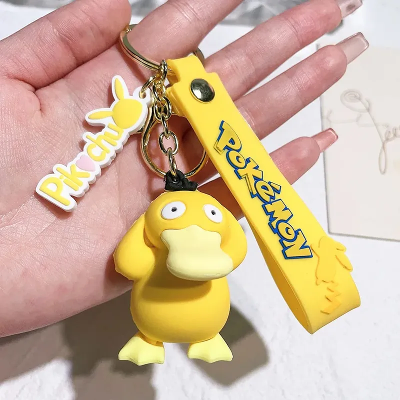 40 Style Wholesale Anime Pokémon Pikachu Eveen Keychain Cartoon Cute Charizard Keyring Student Backpack Car Key Chain Toys Gifts