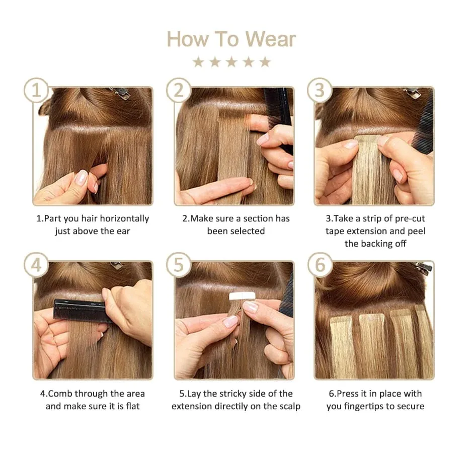 14-24" Invisible PU Extensions 50g Brazilian Remy Human Hair Tape in Hair Extensions Real Human Hair for Women Hair Extensions