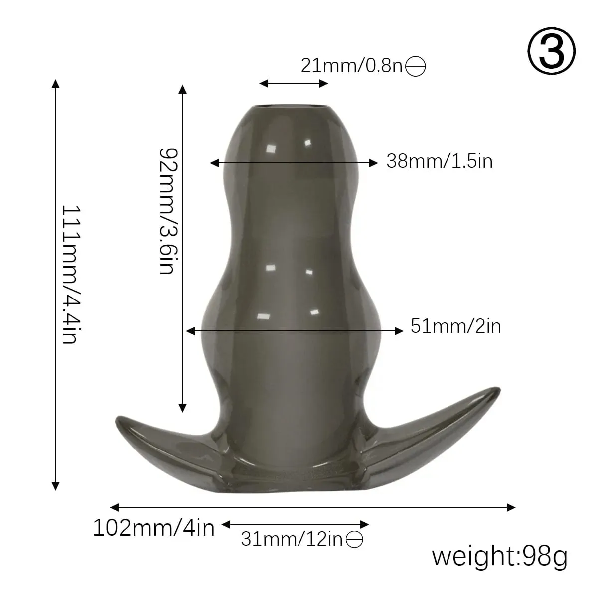 Purple TPE Hollow Tunnel Butt Plug Set - Graduated Open Anal Stretcher Plugs Flexible Sex Toy for Men & Women