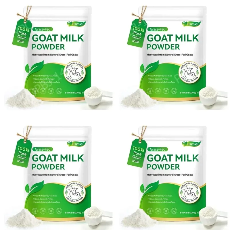 Itawel Goat Milk Nutrition Powder Supplement Grass-Fed Calcium & Protein Support Gluten-Free Easy to Mix 220g 32 Servings