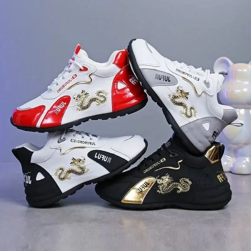 Fashion Men's Casual Shoes Luxury Men's Sneakers Leather Waterproof Sports Shoe Lightweight Breathable Non-slip Basketball Shoes