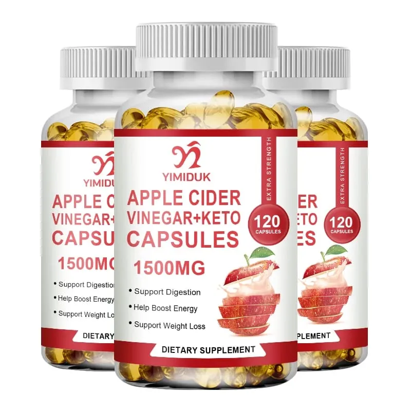 Apple Cider Vinegar Supplements with Mother - 1500 mg - ACV Capsules for Digestion Keto Cleansing and Balanced Nutrition