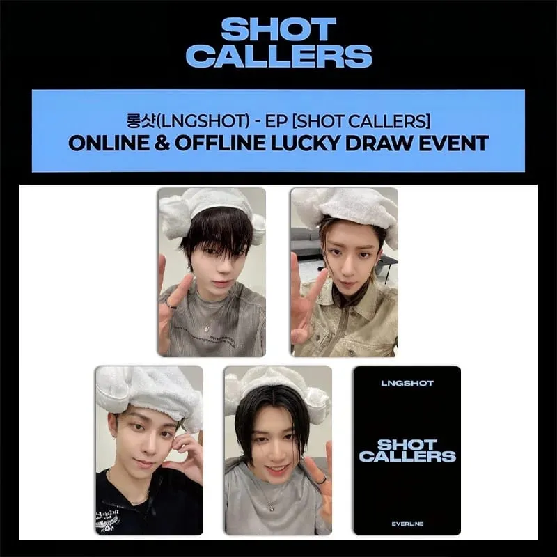 4PCS Kpop Hot Boy Group LNGSHOT Album "SHOT CALLERS" EVERLINE HD Discount Card OHYUL LOUIS RYUL WOOJIN Small Cards Photocards