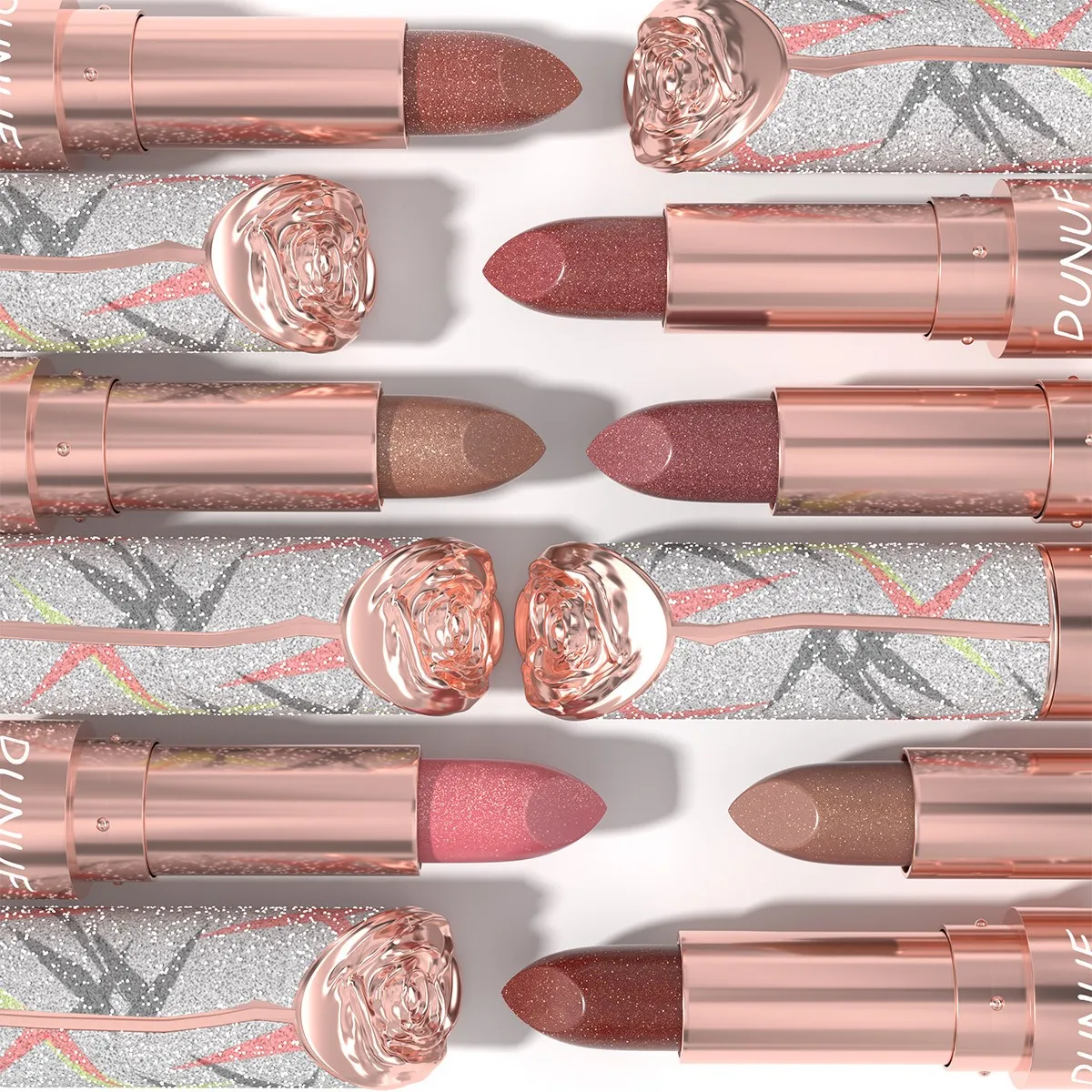 7 colores brillo dorado lápiz labial metálico brillo perla labios reluciente maquillaje alto pigmento terciopelo mate lápiz labial de larga duración