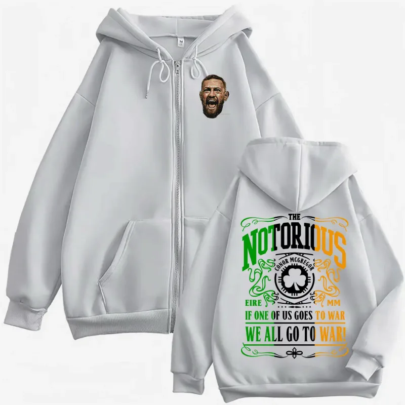 The Notorious Conor Mcgregor Zipper Hoodies Men Women Violence Aesthetic Sweatshirts Jacket Casual Fleece Zip Up Pullovers Coats