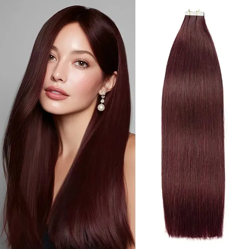 20Pcs Straight Tape ins Extensions Real Human Hair Double Side Tape in Hair Extensions Tape in Hair Extensions Remy Human Hair