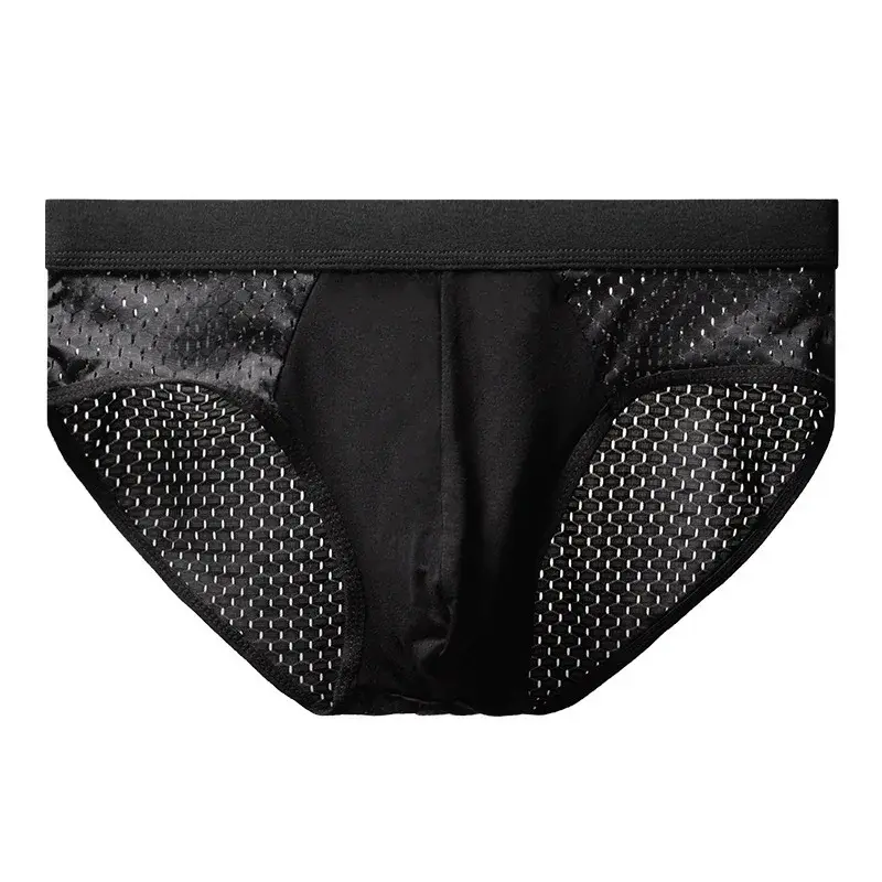 Men Underwear Male Thin Breathable Triangle Panties for Men's Ice Silk Briefs Mesh Sexy Square Corner Pants for men's Shorts
