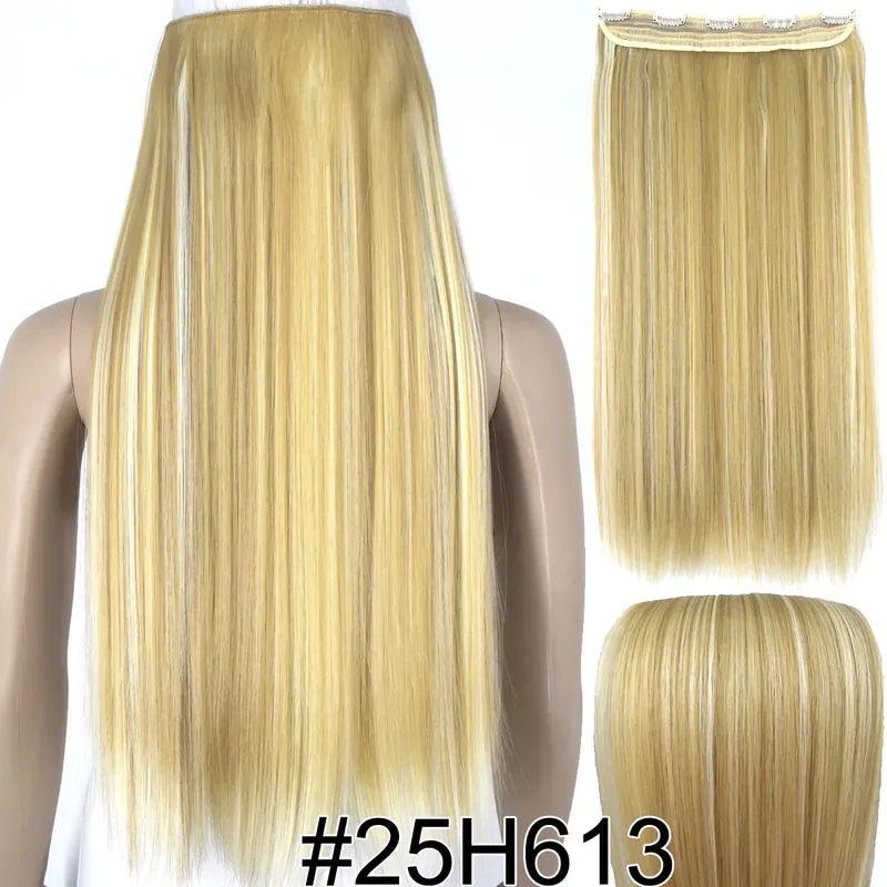 合成繊維耐熱 120gr ストレート 5 クリップオンクリップインヘアエクステンション 5006