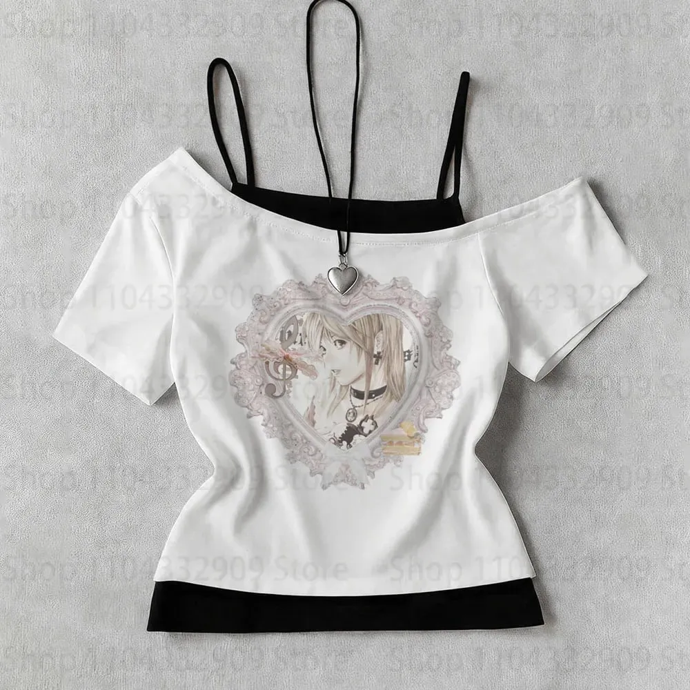 Top Women Tops Vintage Clothing Woman Clothes Harajuku Trashy Y2k 2000s Women's Cropped Crop Tops With Suspenders Tanks & Camis