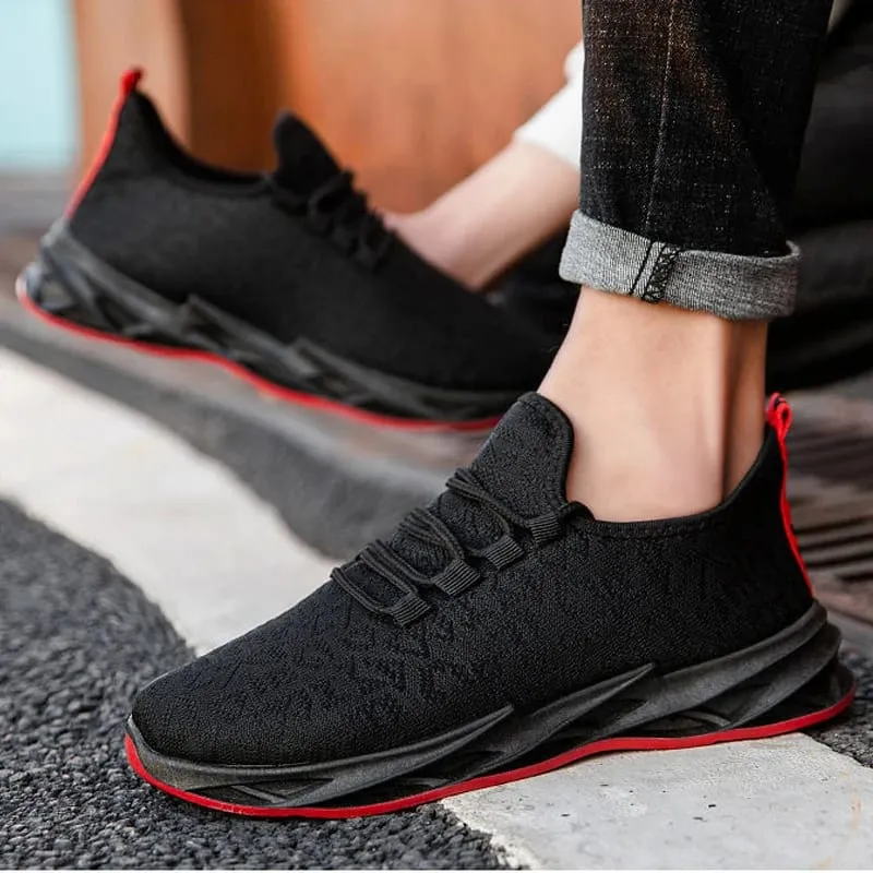 Men Casual Sport Shoes Breathable Lightweight Sneakers Outdoor Mesh Black Running Shoes Athletic Jogging Tenis Walking Shoes