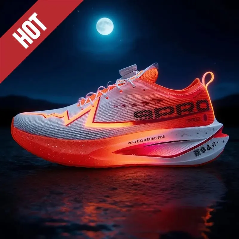 Fluorescence Running Shoes Carbon Board Marathon Men Sports Breathable Lightweight Women's Comfortable Athletic Sneakers Casual