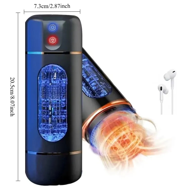 Automatic Male Double-Headed Penetration Realistic Channel Vibrating Deep Throat Vagina Voice Pocket Pussy Sex Toy Supplies 18+